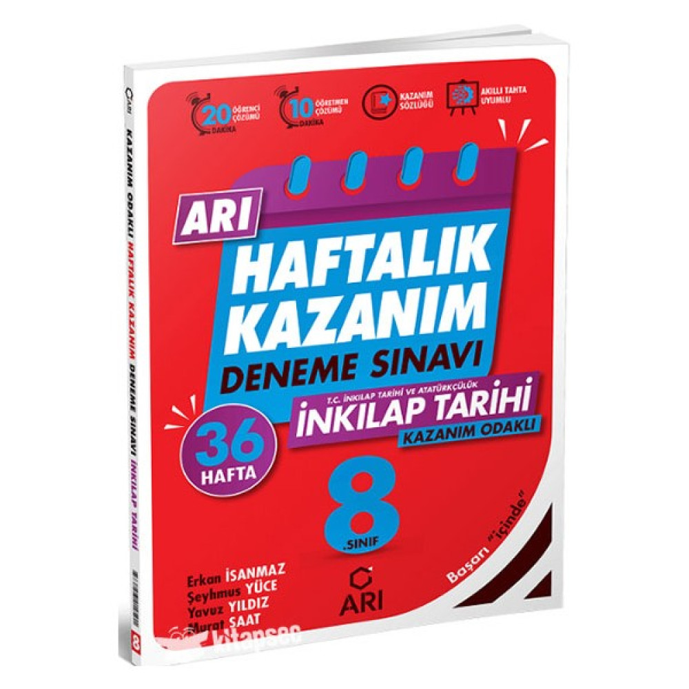 Arı Yayıncılık 8. Sınıf T.C. İnkılap Tarihi ve Atatürkçülük Haftalık Kazanım Denemeleri Kaynak Kitapları Fiyatı
