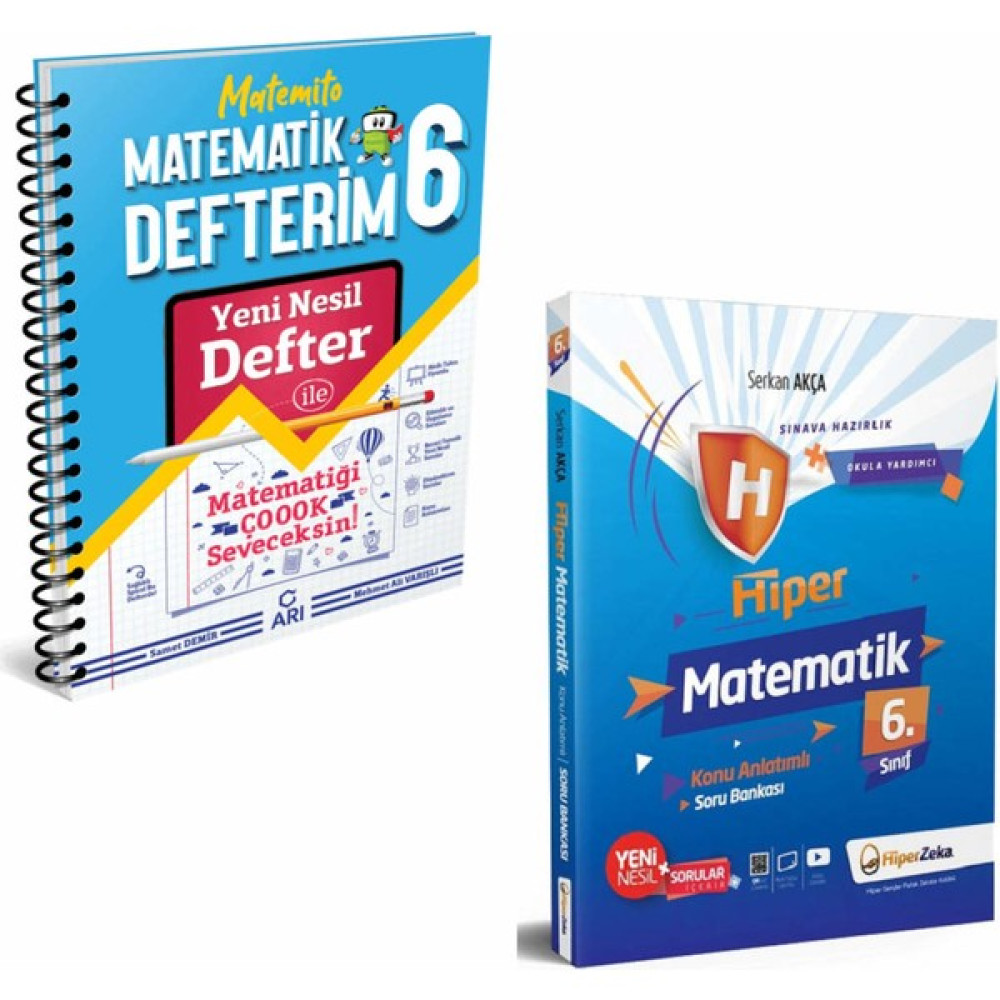 Arı Yayıncılık Arı Yayınları 6. Sınıf Matemito Matematik Defterim ve Hiper Zeka Matematik Soru Bankası Matematik Fiyatı