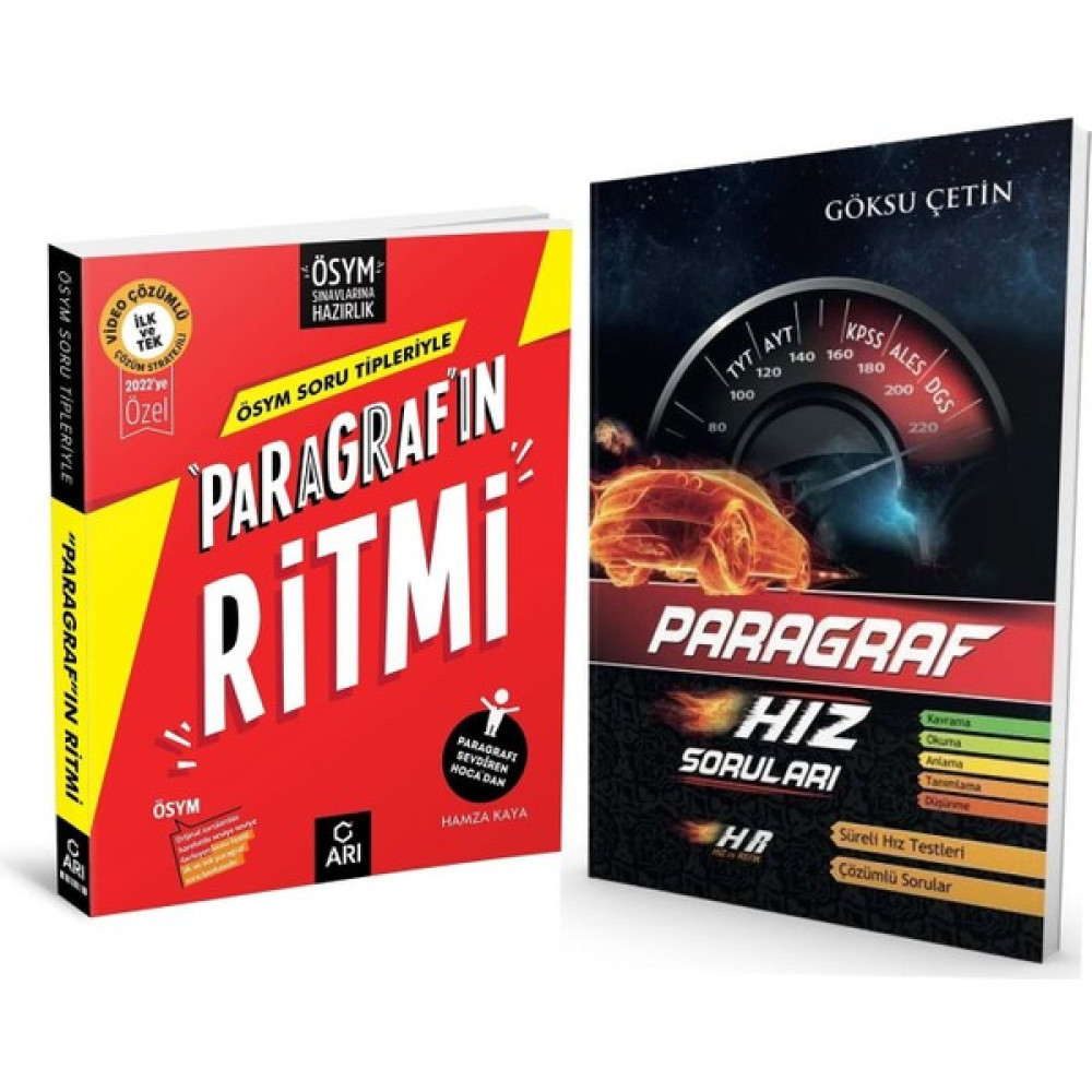 Arı Yayıncılık Ösym Soru Tipleriyle Paragrafın Ritmi ve Hız ve Renk TYT AYT KPSS Ales DGS Paragraf 2 Kitap Set Temel Yeterlilik Testi (TYT) Fiyatı