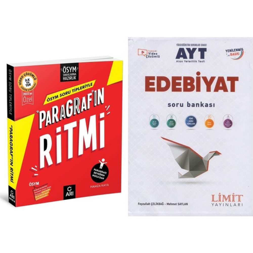 Arı Yayıncılık Ösym Soru Tipleriyle Paragrafın Ritmi ve Limit AYT Edebiyat Soru Bankası 2 Kitap Set Temel Yeterlilik Testi (TYT) Fiyatı