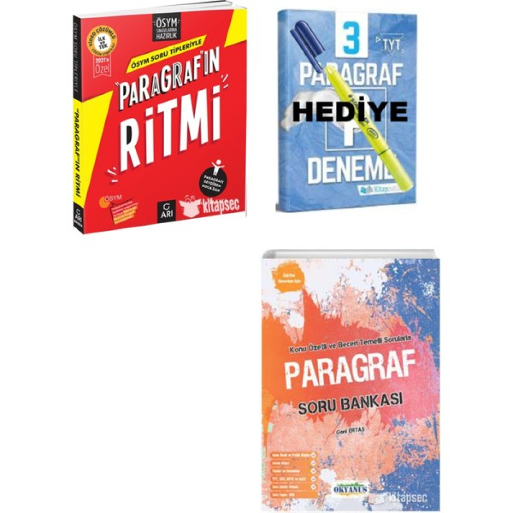 Arı Yayıncılık Paragrafın Ritmi + Okyanus Paragraf Sb Set (Paragraf Deneme ve Fosforlu Kalem ) Temel Yeterlilik Testi (TYT) Fiyatı