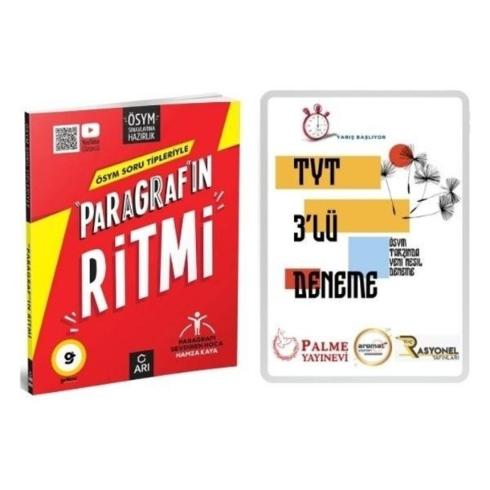 Arı Yayıncılık TYT AYT Paragrafın Ritmi Soru Bankası + 3'lü Deneme-Palme Yayınevi-Aromat Yayınları-Rasyonel Türkçe Fiyatı