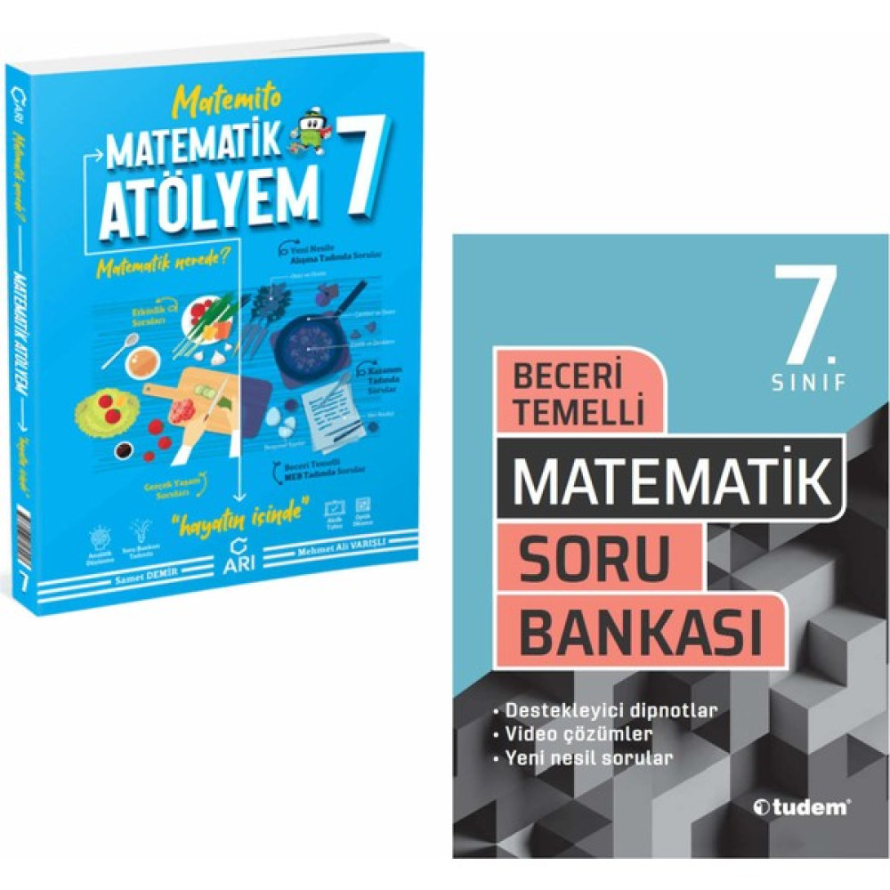 Arı Yayınları 7. Sınıf Matemito Matematik Atölyem ve Tudem Matematik Beceri Temelli Soru Bankası Matematik Fiyatı