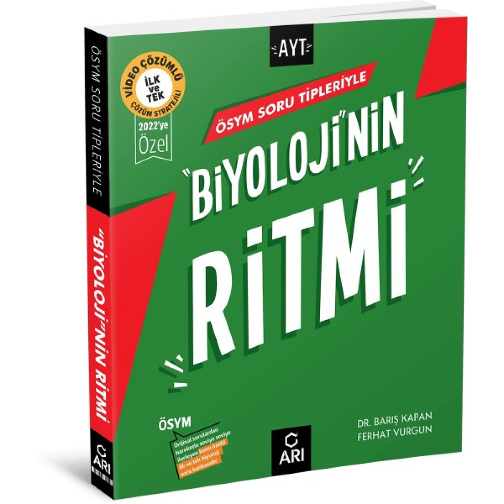 Arı Yayınları Ayt Biyolojinin Ritmi Yeni 2022 Temel Yeterlilik Testi (TYT) Fiyatı