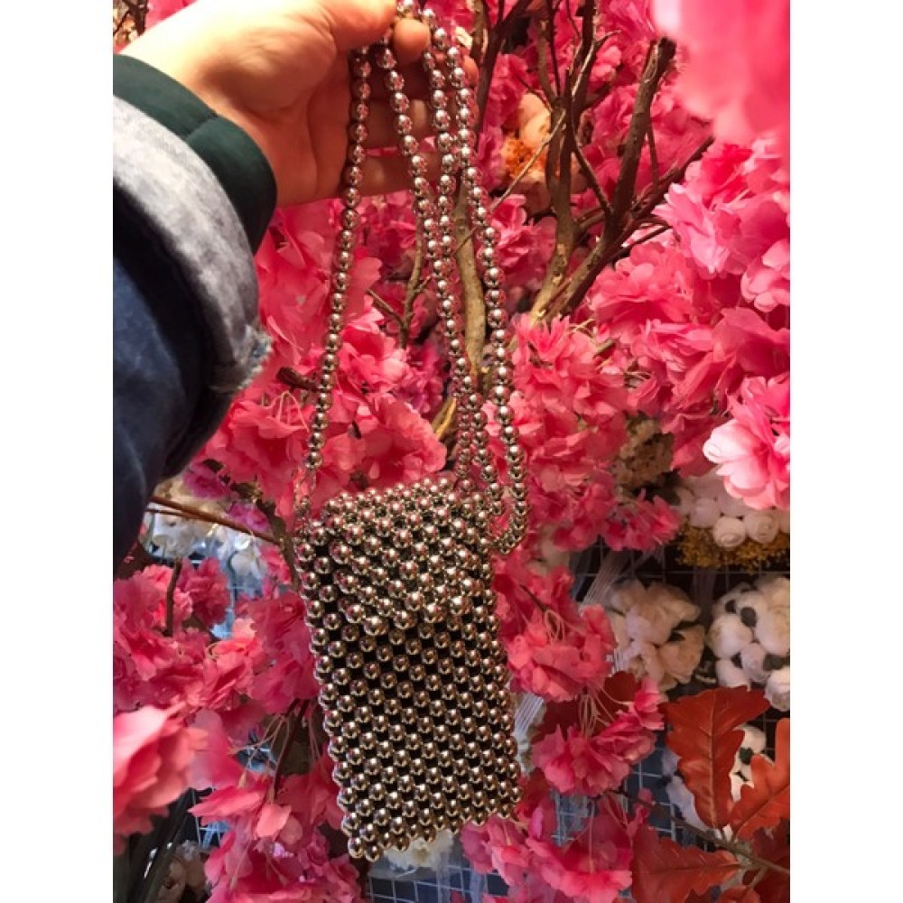 Aria Bag Metalik Yuvarlak Inci Boncuk Telefon Çantası Bayan Çanta ve Cüzdan Fiyatı