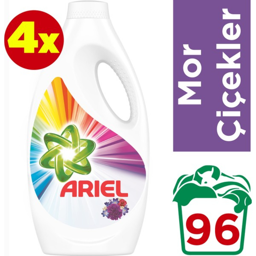 Ariel 24 Yıkama 4'lü Paket Sıvı Çamaşır Deterjanı Mor Çiçekler Çamaşır Deterjanı Fiyatı