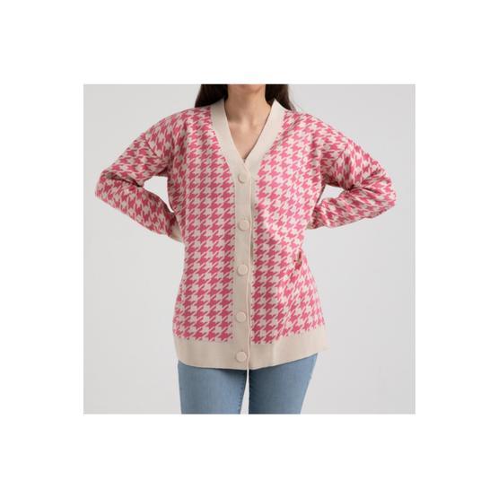 Ariel Arden's Kazayağı Desen Pembe Hırka