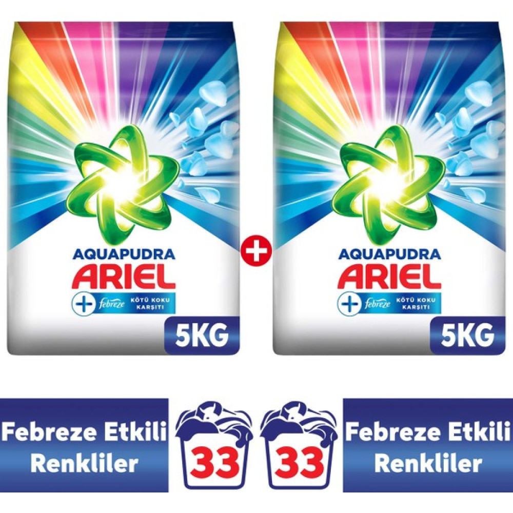 Ariel Plus Toz Çamaşır Deterjanı Febreze Etkili Parlak Renkler 5 kg + 5 kg - 10 kg Çamaşır Deterjanı Fiyatı