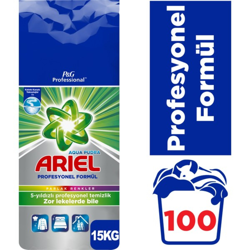 Ariel Professional Parlak Renkler Toz Çamaşır Deterjanı 15KG 100 Yıkama Çamaşır Deterjanı Fiyatı
