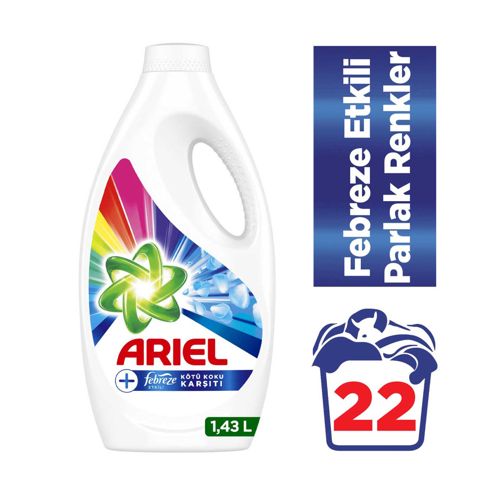 Ariel Sıvı Çamaşır Deterjanı 1,43 lt 22 Yıkama Febreze Kötü Koku Karşı