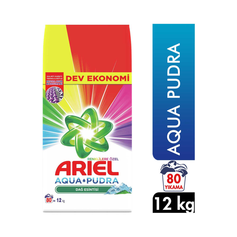 Ariel Toz Çamaşır Deterjanı 12 kg 80 Yıkama Dağ Esintisi Renklilere Öz Diğer Fiyatı