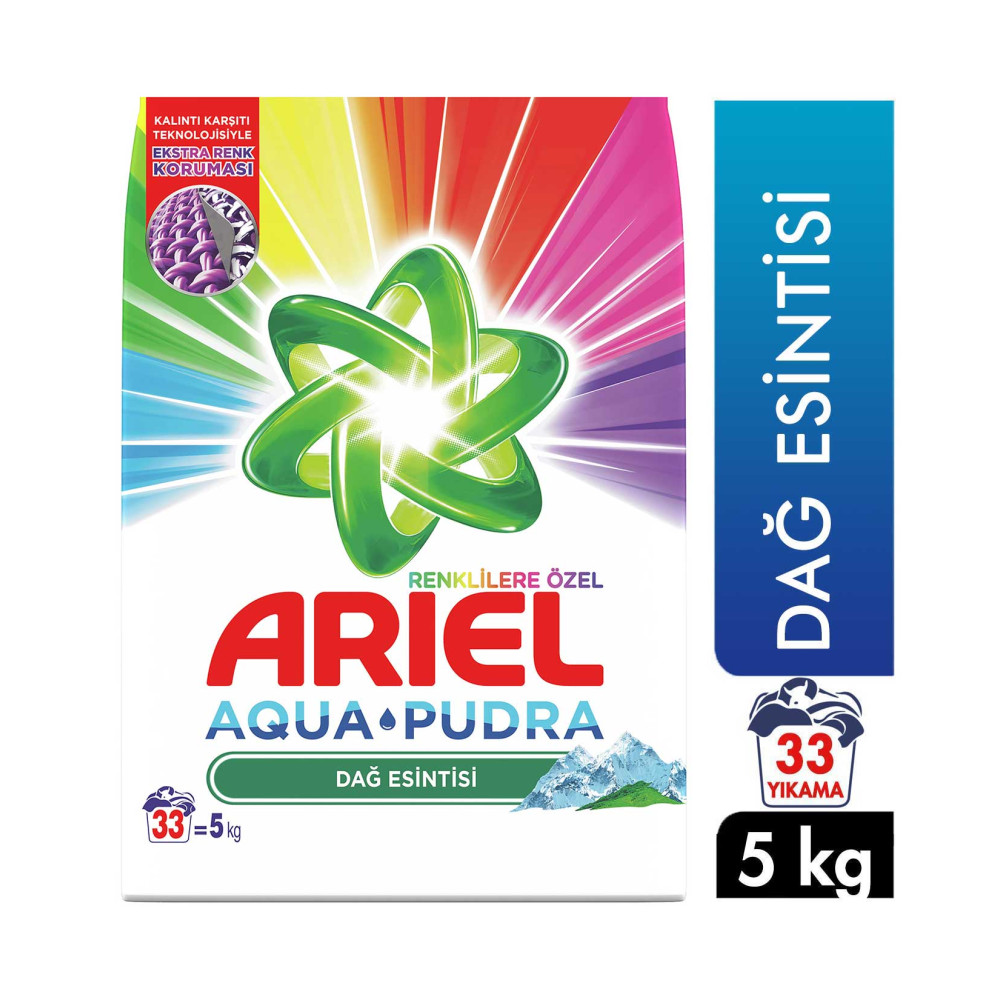 Ariel Toz Çamaşır Deterjanı 5 kg 33 Yıkama Dağ Esintisi Renkli Diğer Fiyatı
