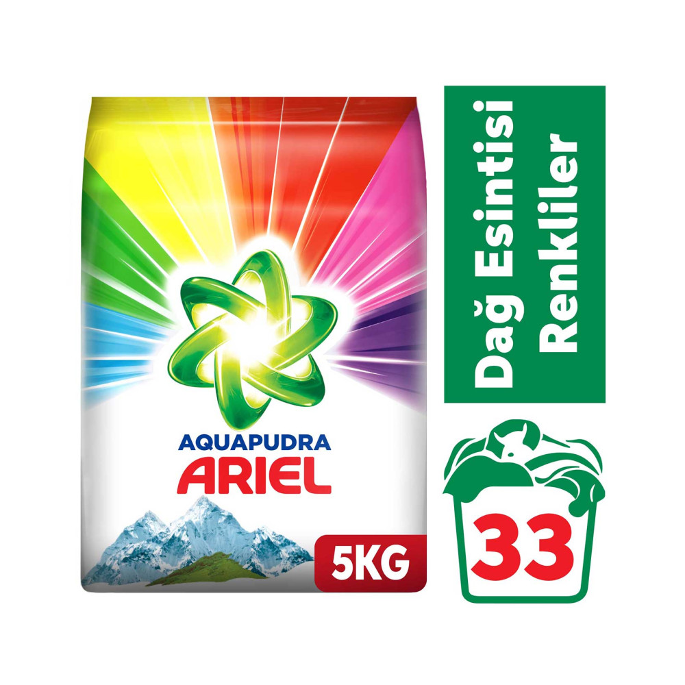 Ariel Toz Çamaşır Deterjanı 5 kg 33 Yıkama Dağ Esintisi Renkli