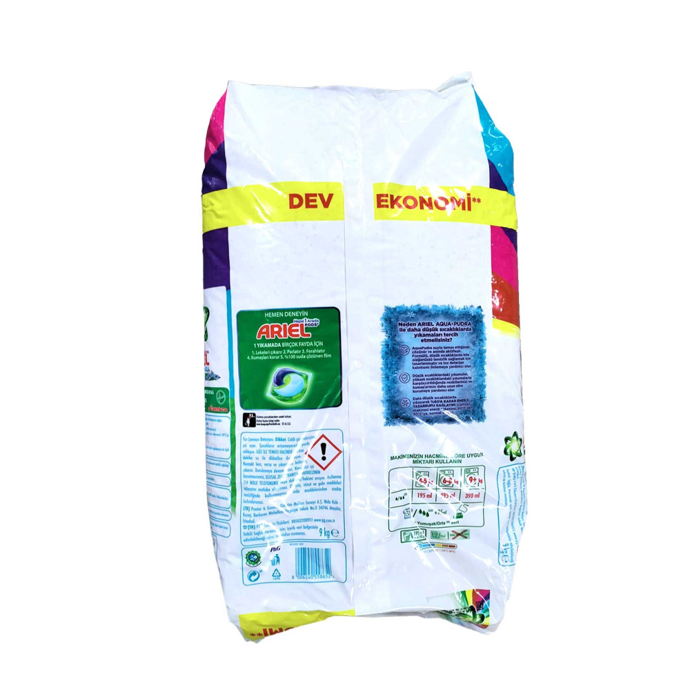 Ariel Toz Çamaşır Deterjanı 9 kg 60 Yıkama Aqua Pudra Dağ Esintisi Ren
