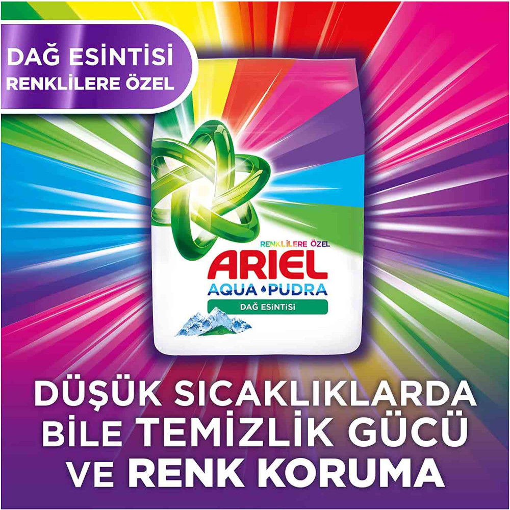 Ariel Toz Çamaşır Deterjanı 9 kg 60 Yıkama Aqua Pudra Dağ Esintisi Ren