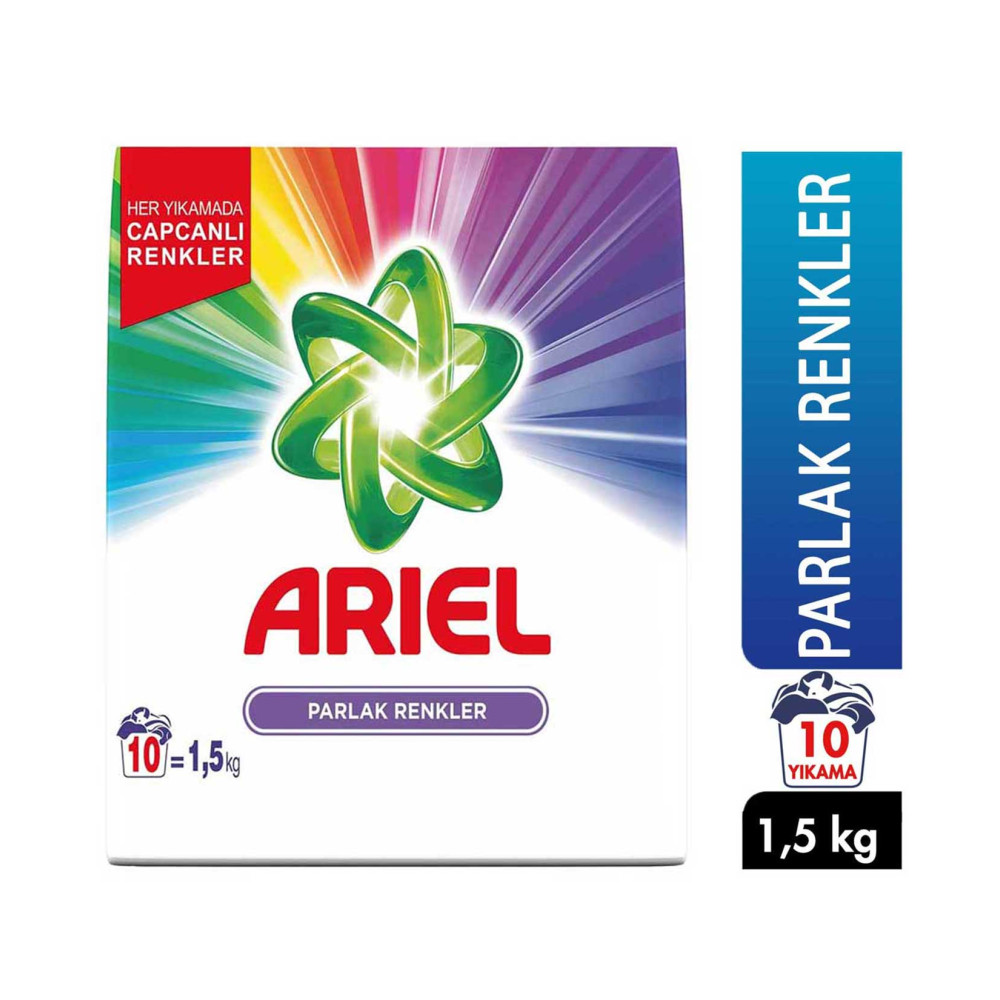 Ariel Toz Çamaşır Deterjanı 1,5 kg 10 Yıkama Parlak Renkler Çamaşır Deterjanı Fiyatı