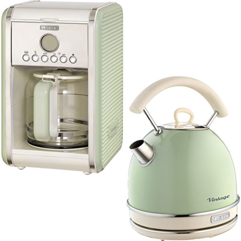 Ariete Vintage Yeşil Filtre Kahve Makinesi ve Vintage 1.7 Litre Kettle Seti Su Isıtıcıları / Kettle Fiyatı
