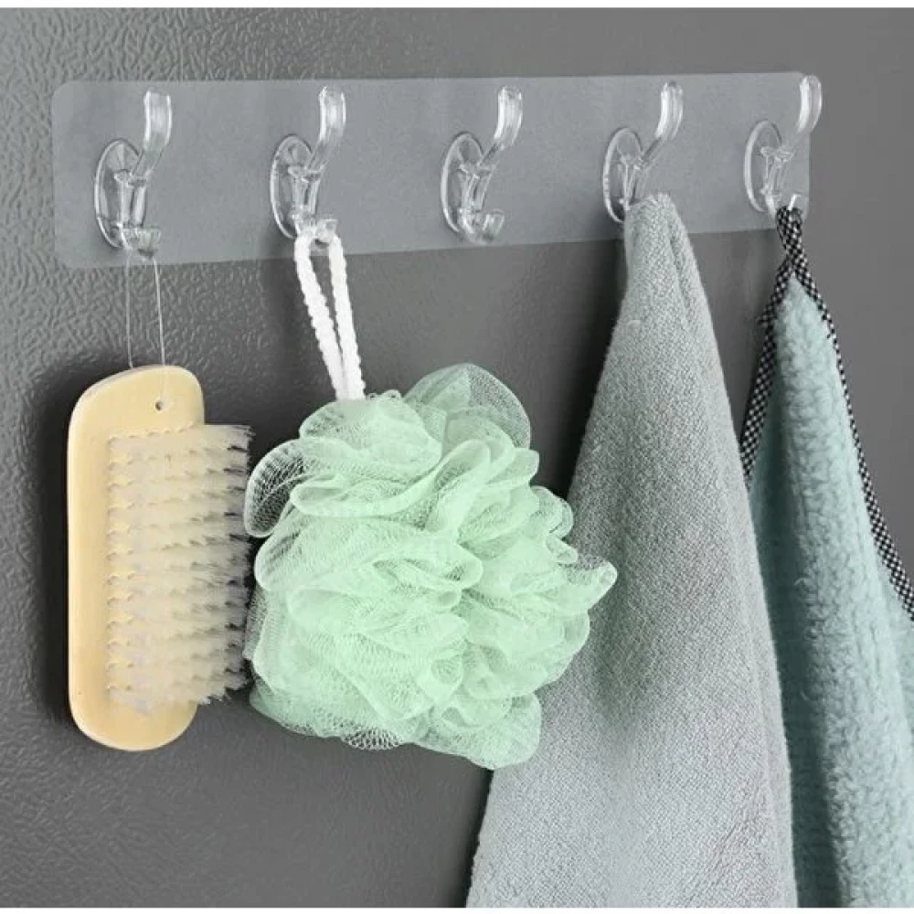 Arizzonna Tek Parça Kendinden Yapışkanlı 5 Kancalı Banyo Mutfak Askı - Beyaz Banyo Aksesuarları Fiyatı