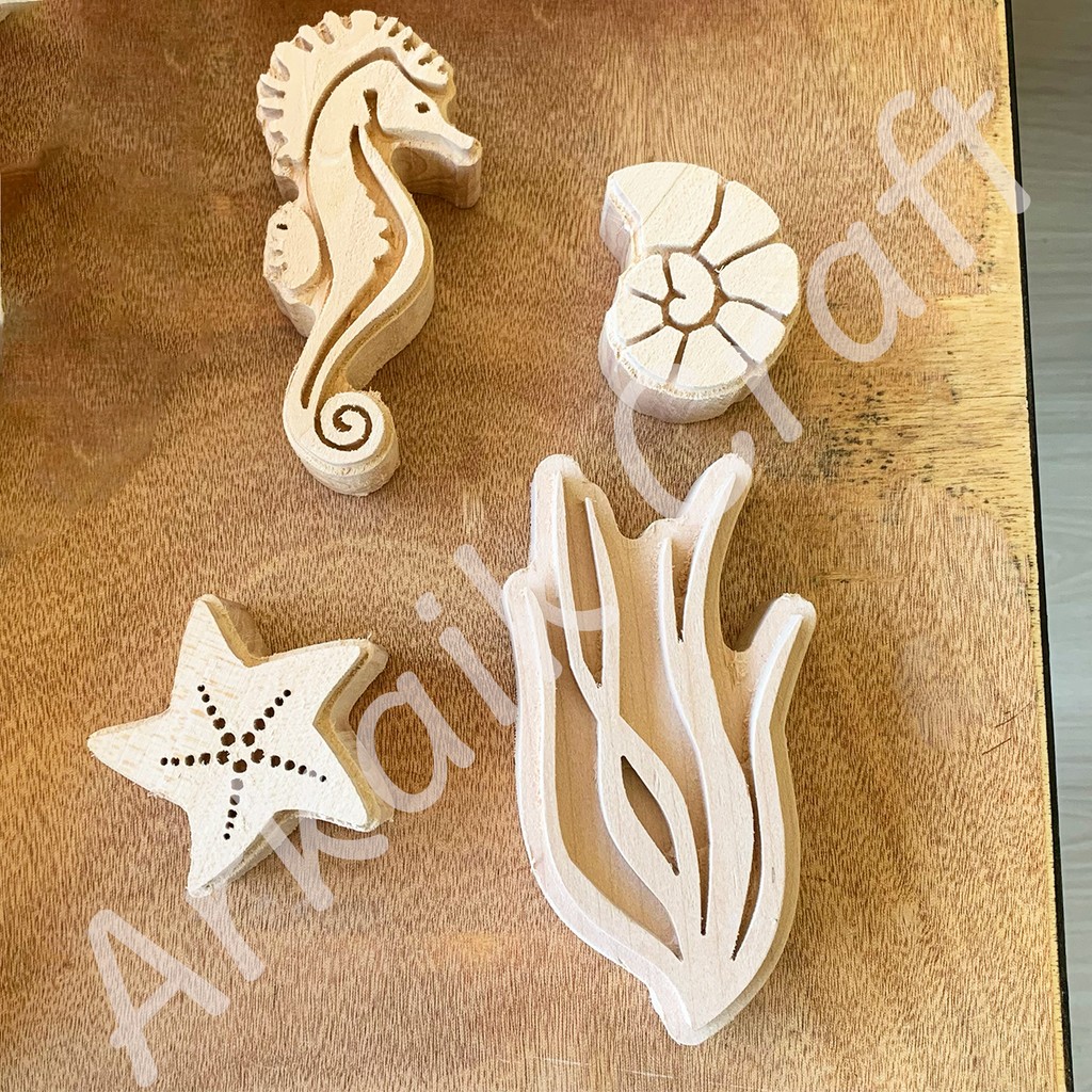Arkaik Craft Denizaltı Deseni Ahşap Baskı Seti Diğer Fiyatı