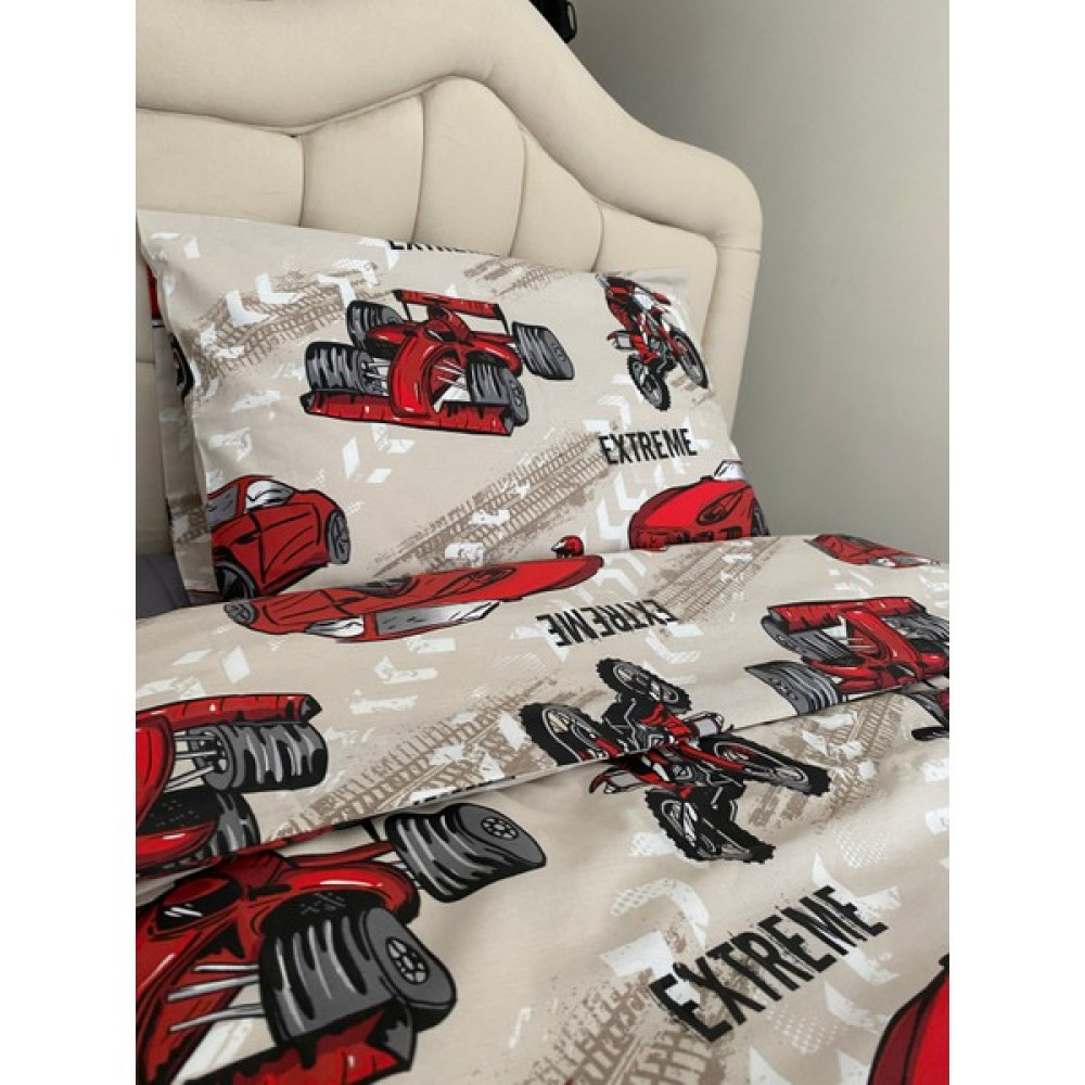 Arkelite Home Arkelitehome Erkek Çocuk Kırmızı Arabalı Motorlu 4 Parça %100 Pamuklu Tek Kişilik Nevresim Takımı - 160 x 220 cm Nevresim Takımı Fiyatı