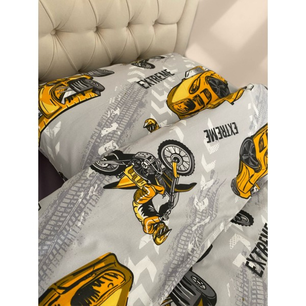 Arkelite Home Erkek Çocuk Sarı Arabalı Motorlu 4 Parça Pamuklu Tek Kişilik Nevresim Takımı - 160 x 220 cm Nevresim Takımı Fiyatı