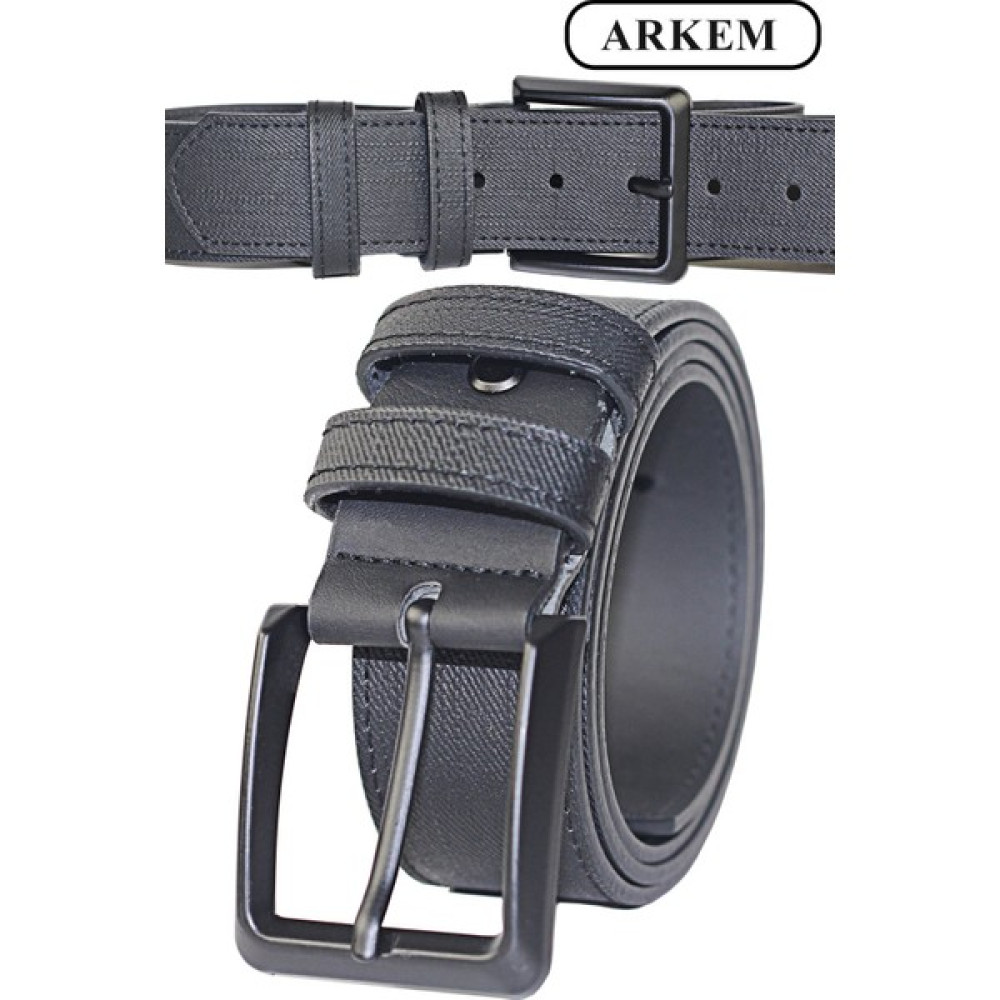 Arkem Moda Siyah Dikiş Detaylı Kot Desenli Trend Erkek Kemer 4 cm Erkek Kemeri Fiyatı