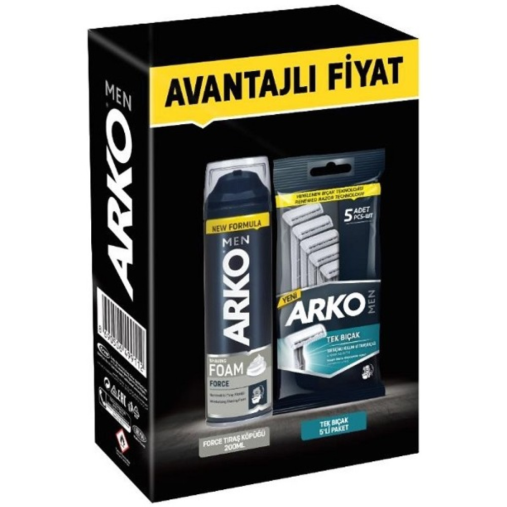 Arko Avantajlı Paket Traş Köpüğü + 5 Adet Tekli Tıraş Bıçağı Tıraş Jelleri / Köpükleri / Kremleri Fiyatı