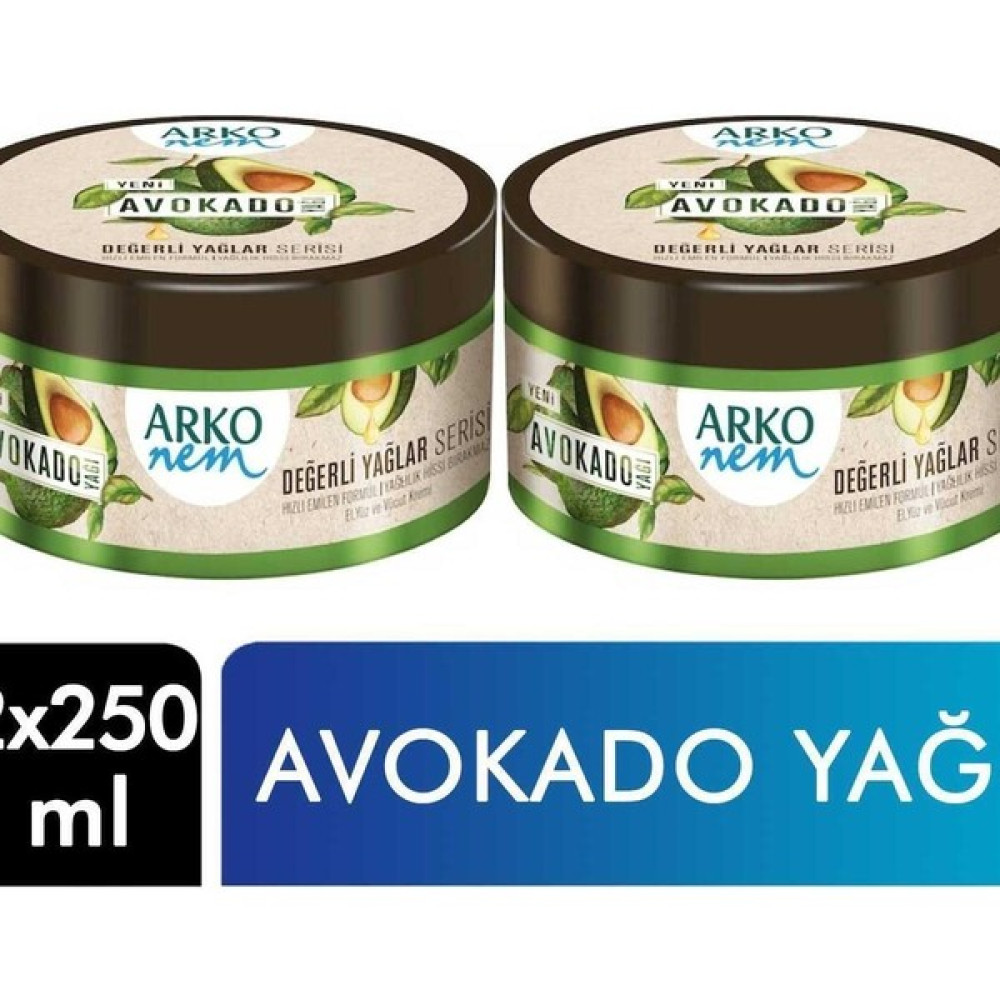 Arko Marka: Nem Krem 2X250 ml Avokado Yağı 8690506498863 Kategori: Yüz Kremi Nemlendiriciler Fiyatı