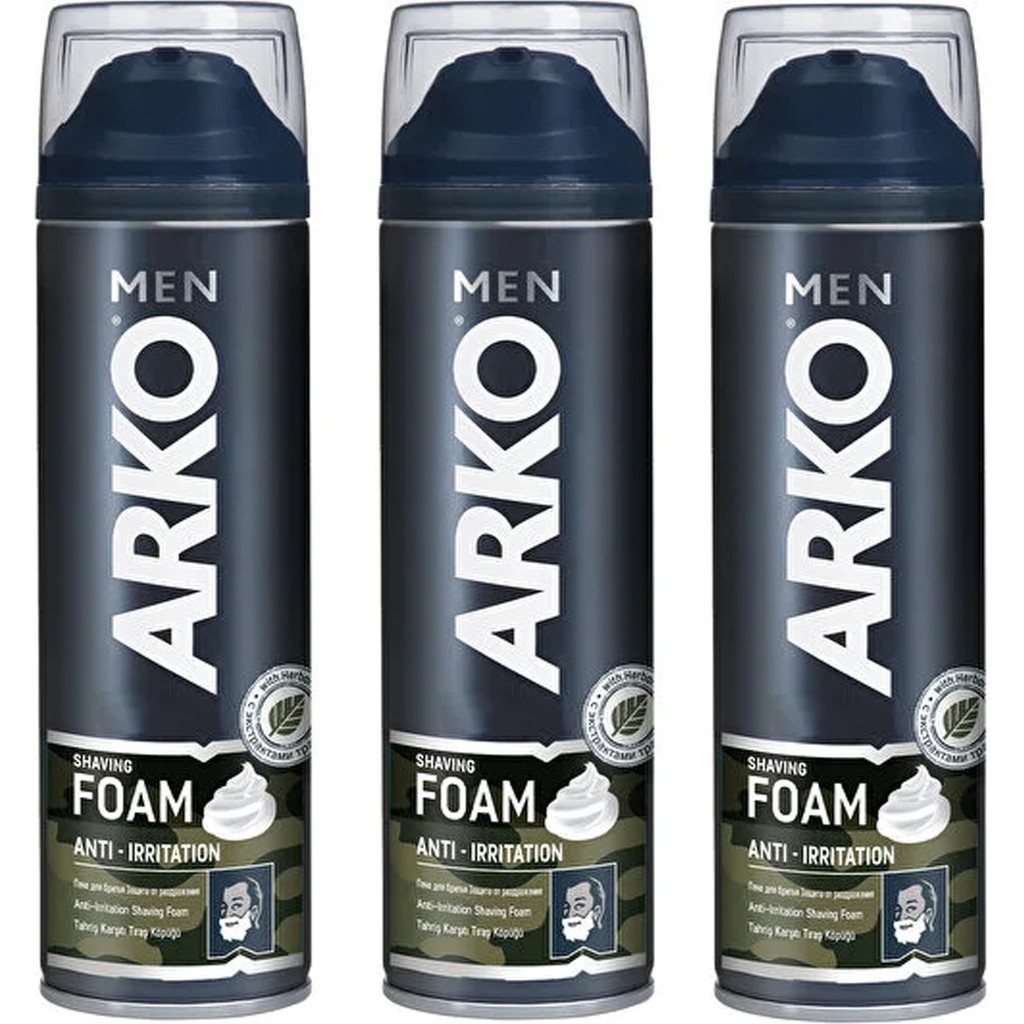 Arko Men Anti-Irritation Tahriş Önleyici Tıraş Köpüğü 200 ml 3 Adet Tıraş Jelleri / Köpükleri / Kremleri Fiyatı