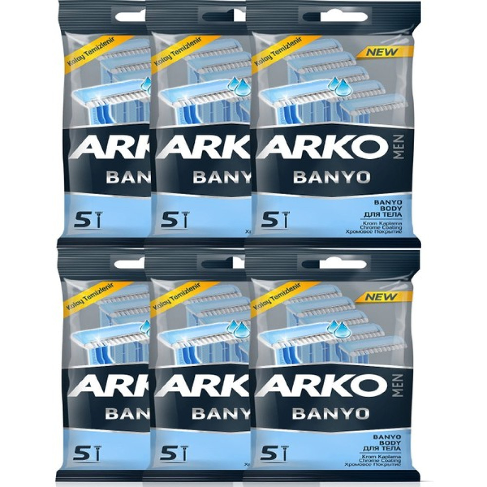 Arko Men Banyo Tıraş Bıçağı 5 x 6 Süper Eko 30'lu Paket Tıraş Bıçağı ve Yedekleri Fiyatı