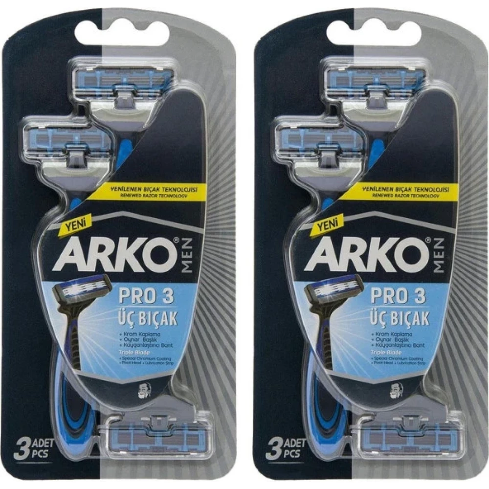Arko Men Pro3 Tıraş Bıçağı T3 3'Lü (2 Adet) Tıraş Jelleri / Köpükleri / Kremleri Fiyatı