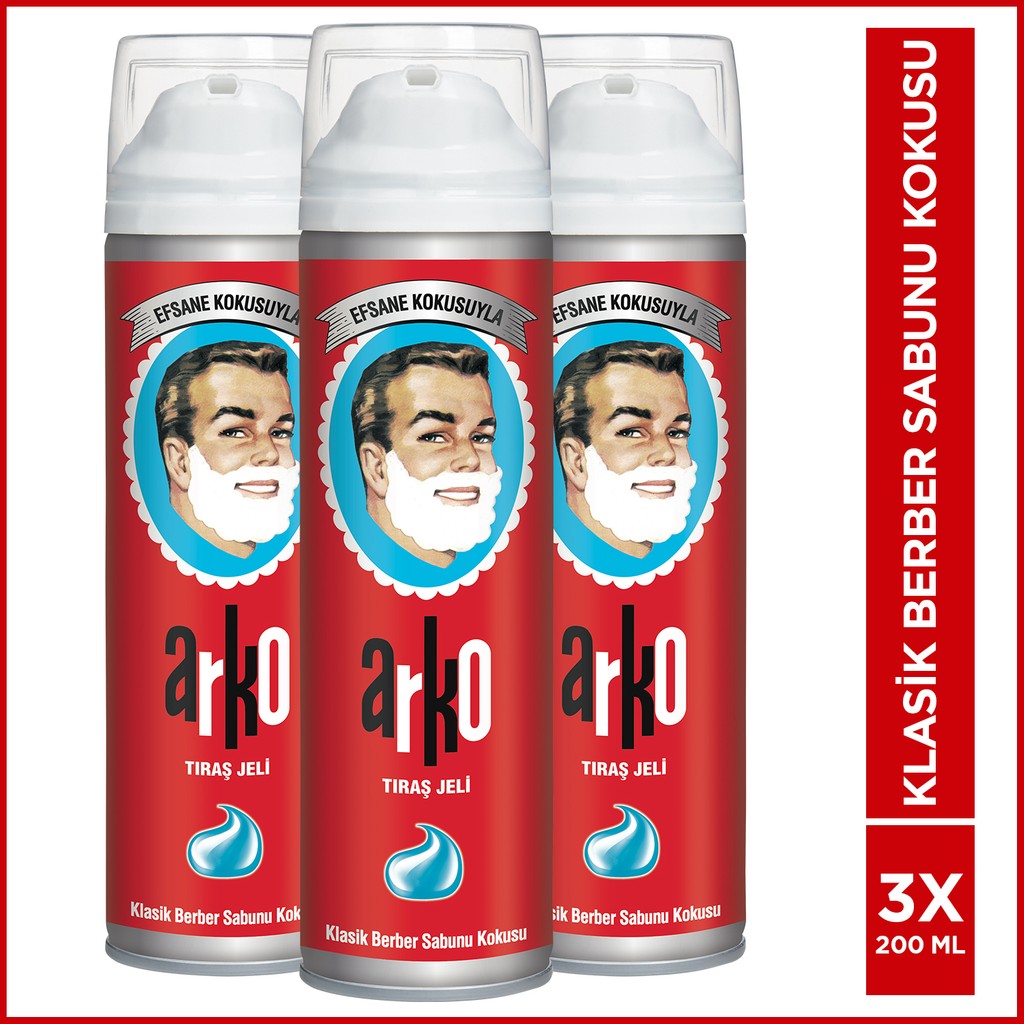 Arko Men Tıraş Jeli 3x200 ml Ferahlatıcı Kokulu Efsane Erkek Serisi Cilt Koruma Formülü Tıraş Jelleri / Köpükleri / Kremleri Fiyatı
