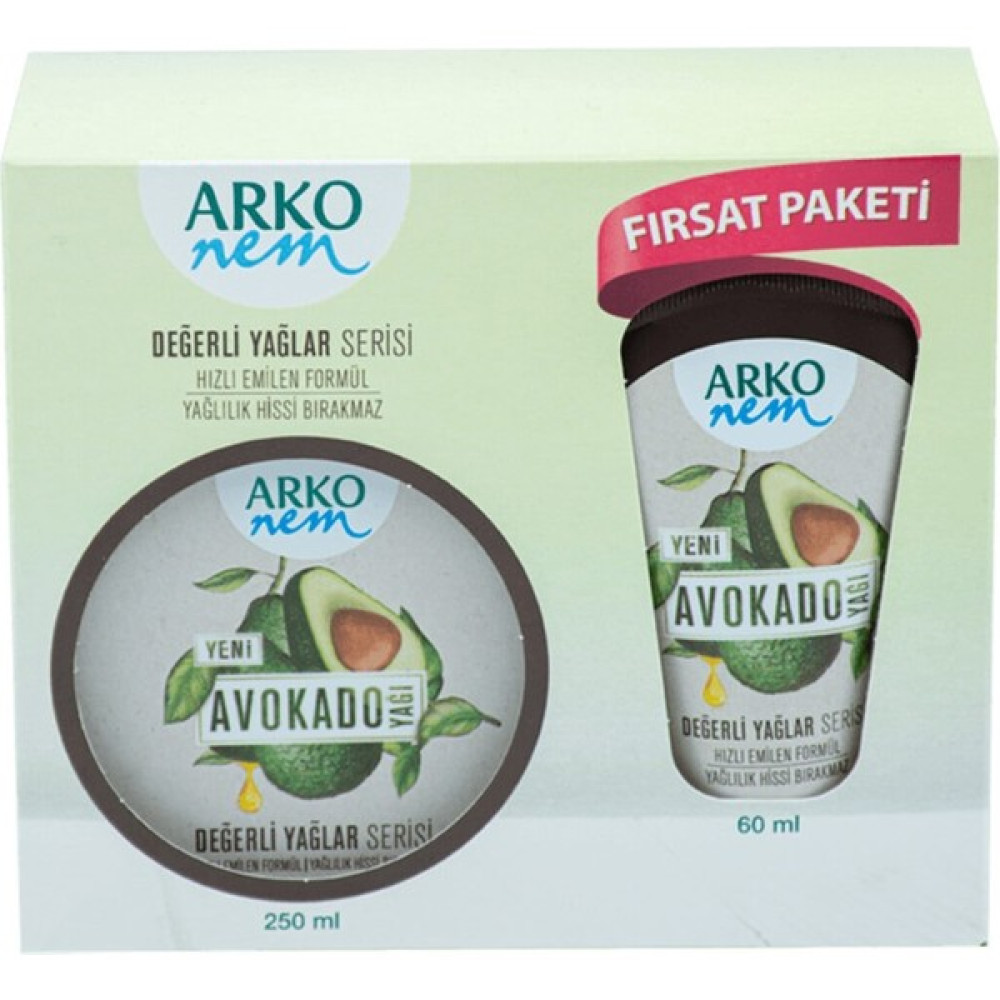 Arko Nem Değerli Yağlar Avokado Yağlı Nemlendirici Krem 250 ml & 60 ml Nemlendiriciler Fiyatı