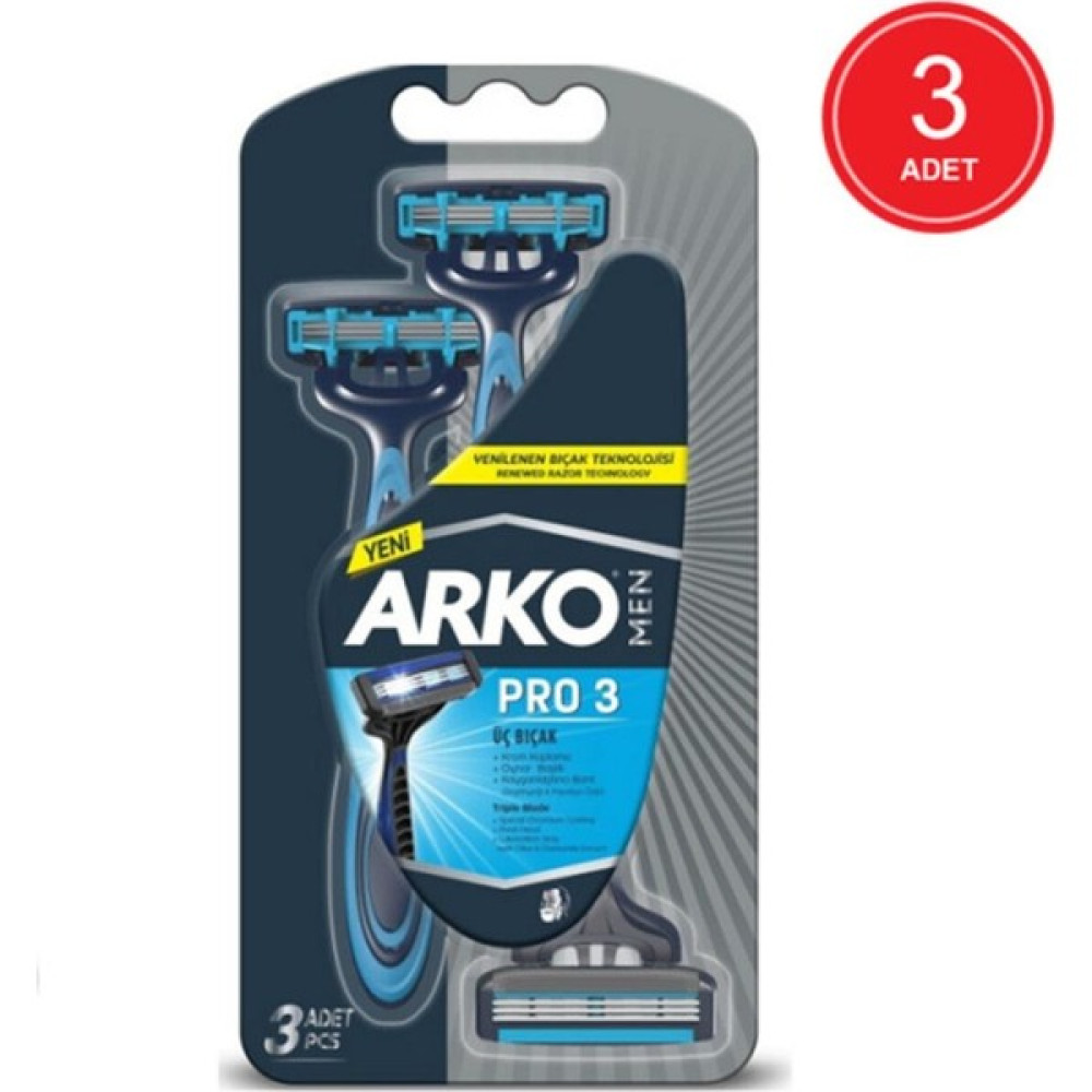Arko T3 Pro3 Tıraş Bıçağı 3 x 3'lü Tıraş Bıçağı ve Yedekleri Fiyatı