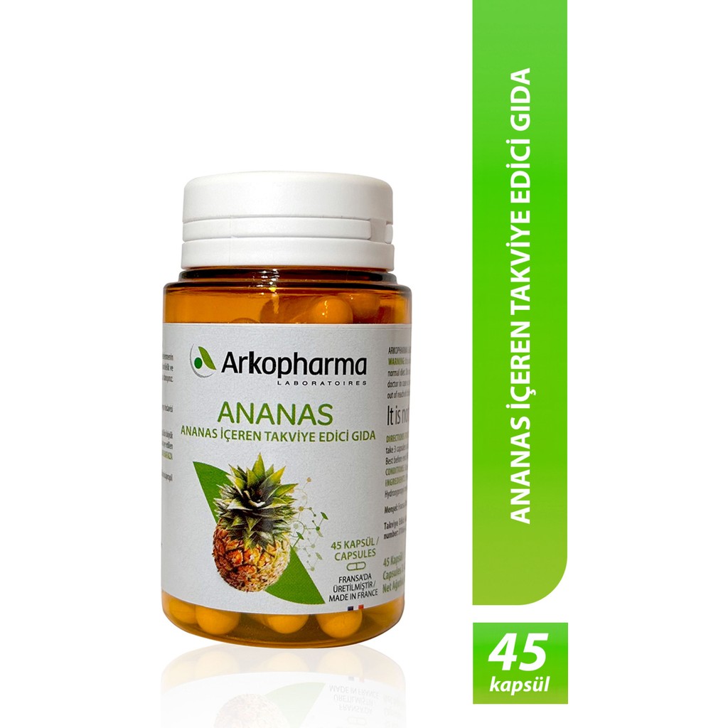 Arkopharma Ananas - Ananas Içeren Takviye Edici Gıda - 45 Kapsül Diğer Fiyatı