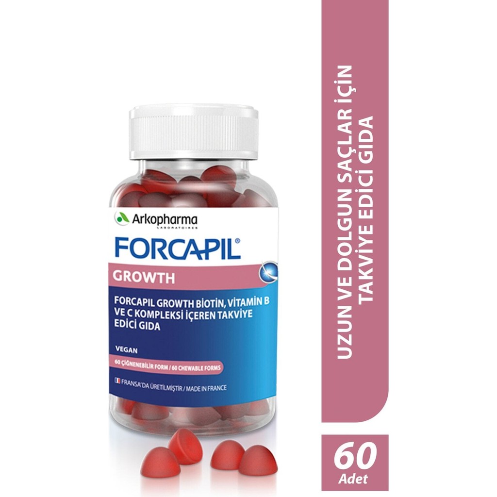 Arkopharma Forcapil® Growth Gummies – Saç Uzamasını Destekleyen Takviye Edici Gıda - 60 Çiğnenebilir Form Diğer Fiyatı