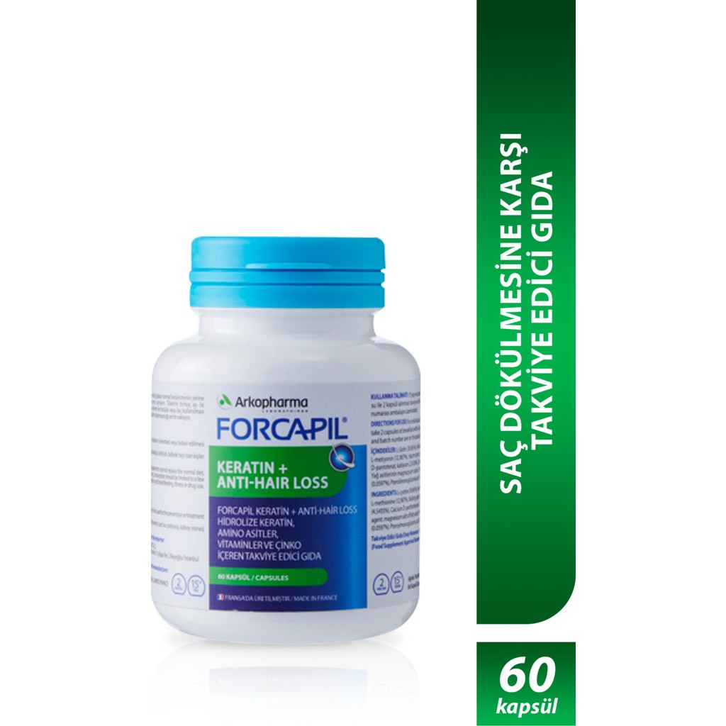 Arkopharma Forcapil® Keratin + Anti Hair Loss – Saç Dökülmesine Karşı Takviye Edici Gıda - 60 Kapsül Diğer Fiyatı