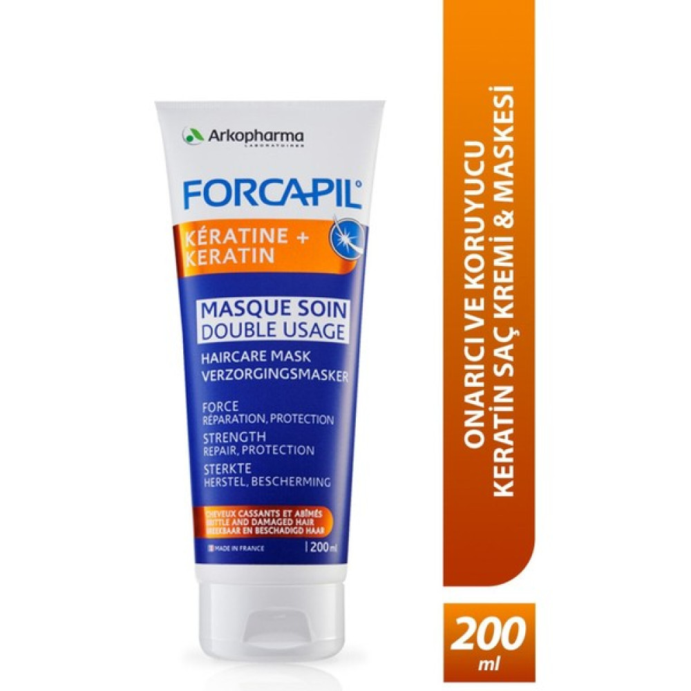 Arkopharma Forcapil® Keratin + Mask – Onarıcı ve Koruyucu Saç Kremi ve Saç Maskesi - 200 ml Saç Bakım Maskeleri & Serumlar & Spreyler Fiyatı