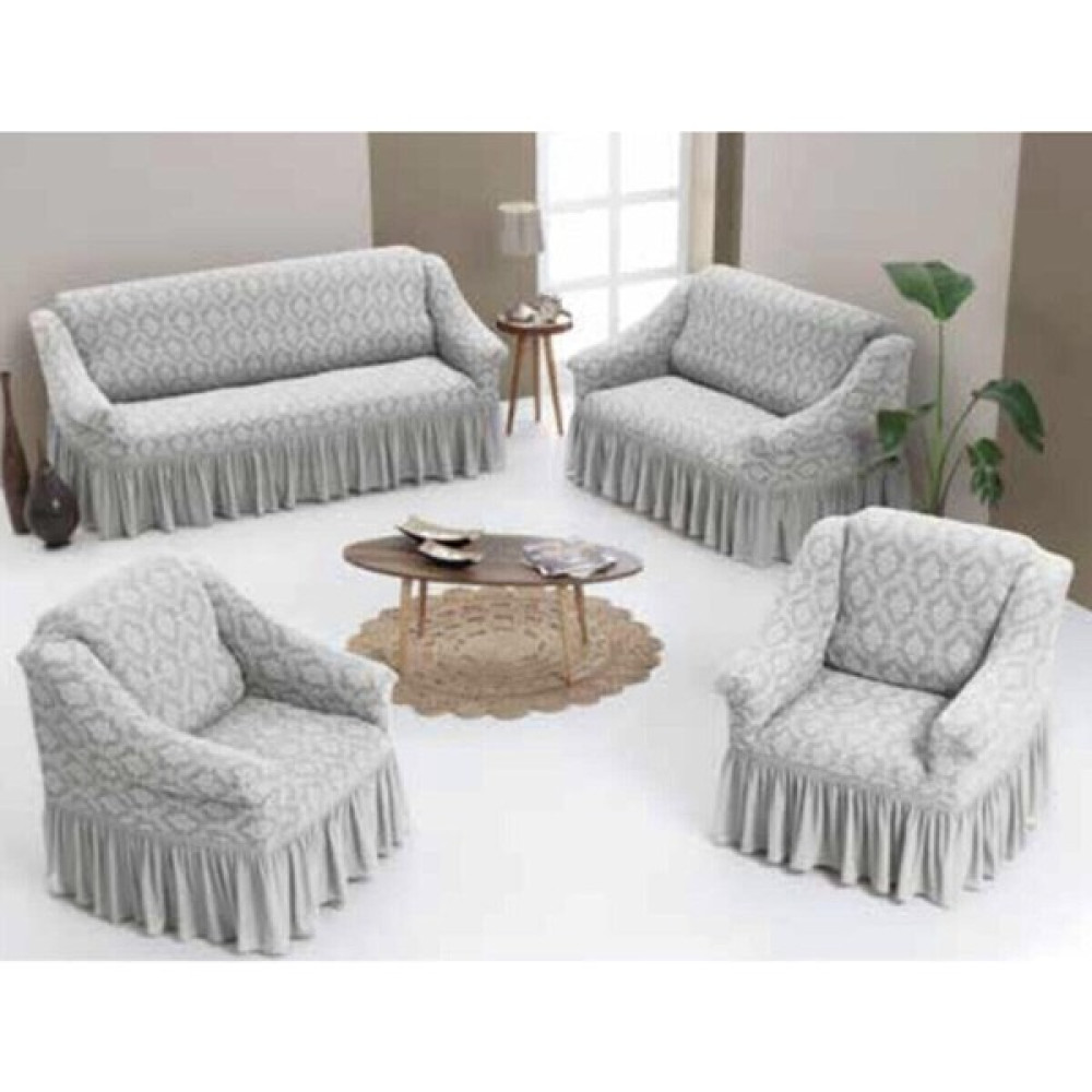 Arlisa 3+2+1+1 Jakarlı Koltuk Örtüsü Takımı - Açık Hardal - 110 x 160 cm Koltuk & Kanepe Örtüsü Fiyatı