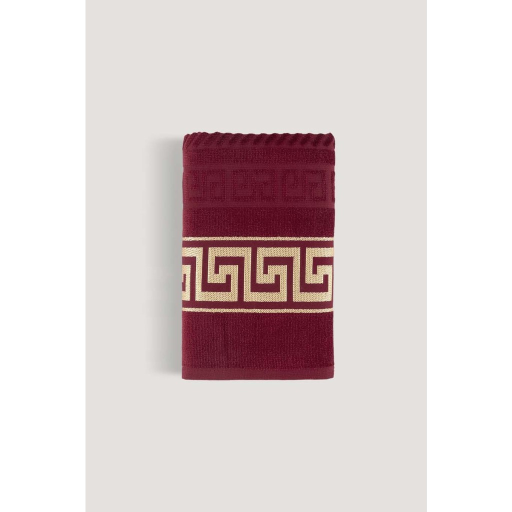 Arliva Home Greek Kadıfe Jakarlı Havlu - Bordo - 50 x 90 cm El / Yüz Havlusu Fiyatı