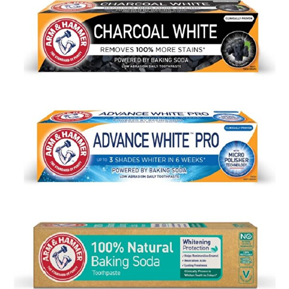 Arm & Hammer Arm & Hammer100 Kömür Beyazlık + Advance Whıte Pro + 100 Doğal Beyazlık Koruyucu Diş Macunu Diş Macunları Fiyatı
