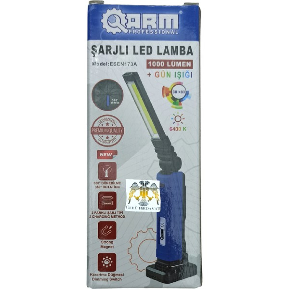 Arm Şarjlı LED Lamba 1000 Lümen El Feneri Fiyatı