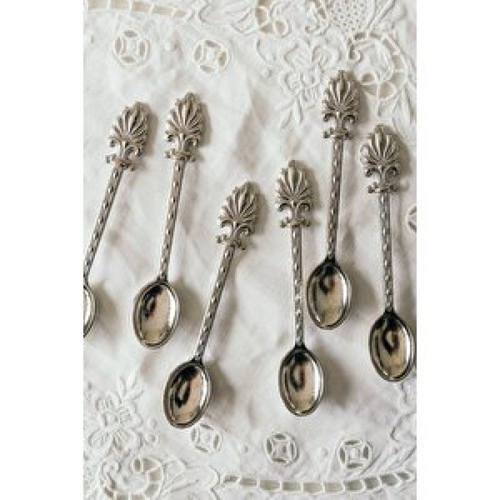 Arma House 6'lı Royal Majesty Serisi - Zarif Fleur-de-lis Motifli Gümüş  Çay Kaşığı Seti Çatal / Kaşık / Bıçak Takımları Fiyatı