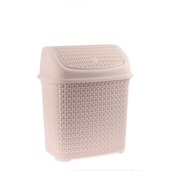 Arma House Toz Pembe Örgü Desenli Plastik Klik 10 lt Çöp Kovası Banyo Aksesuar Seti Fiyatı