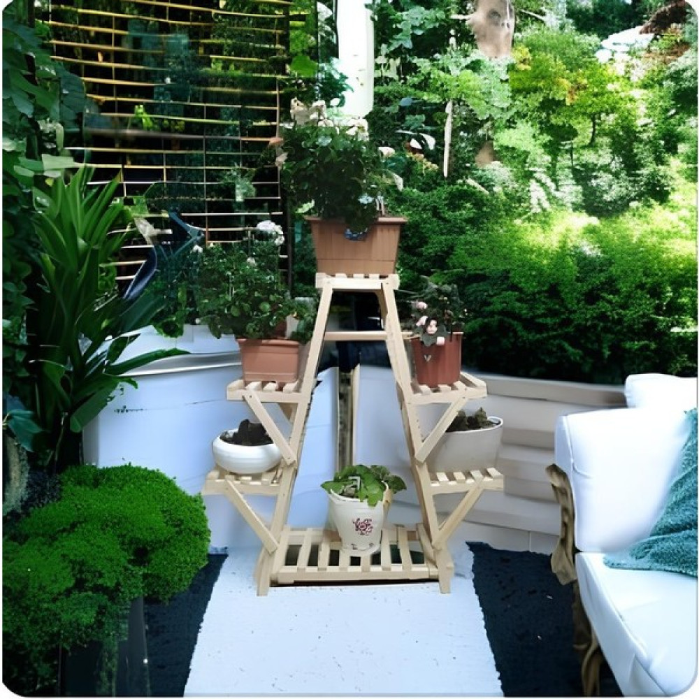 AR&MA WOOD Ahşap Çiçeklik Ahşap Saksılık Çiçek Standı - Açık Kahverengi - 100 CM Saksı ve Aksesuarları Fiyatı