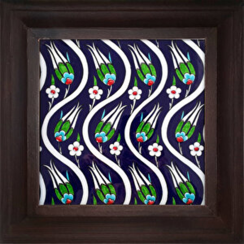 Armada Çini 20x20 Cm Ed 317 Kobalt Sarmaşık Lale Kütahya Çini Pano Duvar Panosu Fiyatı