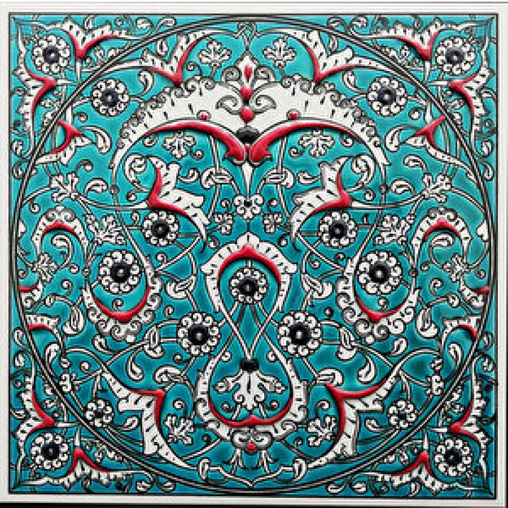 Armada Çini 20x20 Cm Ed 324 İznik Rumili Desen Eldekoru Çini Karo Duvar Panosu Fiyatı