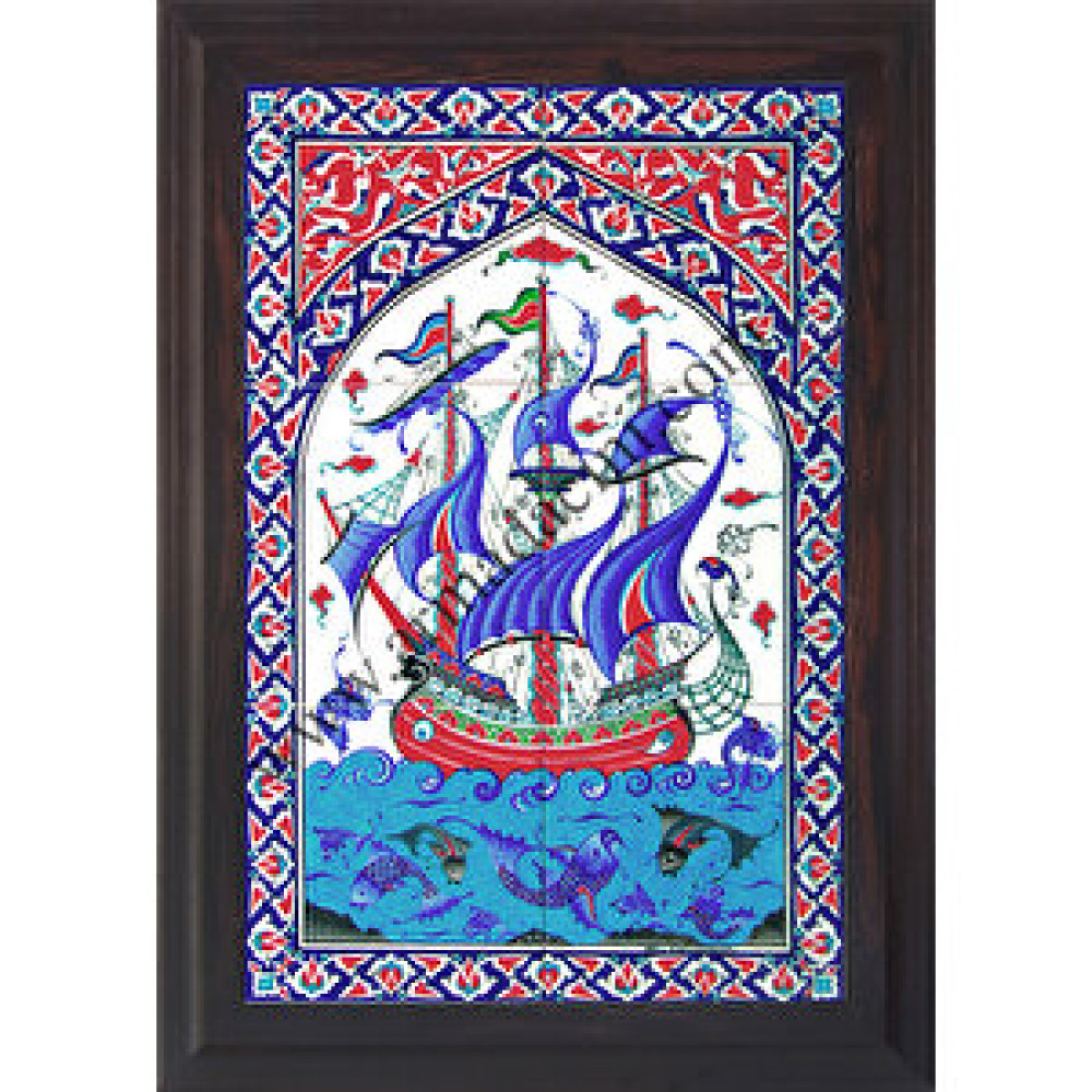 Armada Çini 40x60 Cm Ed 501 Osmanlı Kalyon El Dekoru Çini Pano Duvar Panosu Fiyatı