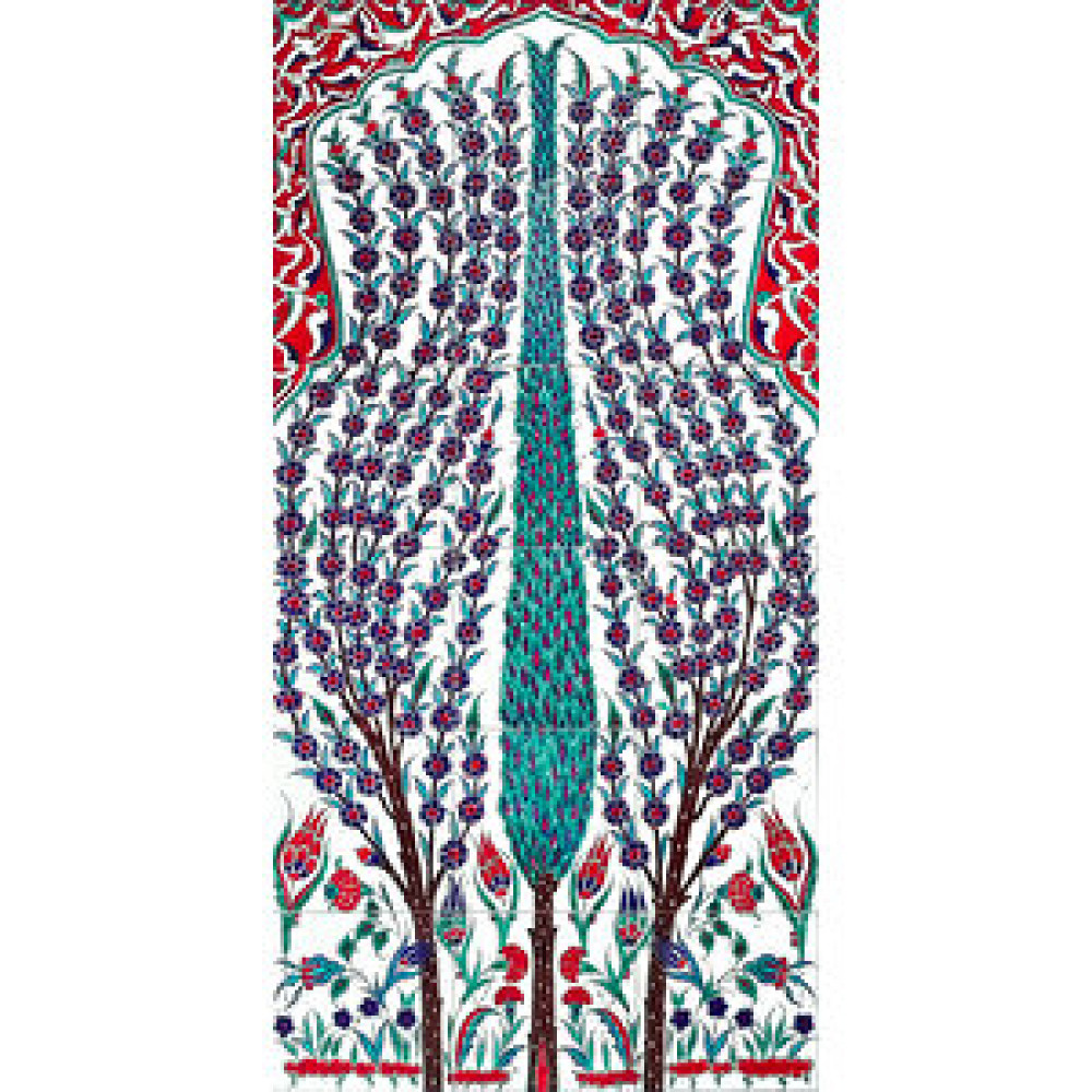 Armada Çini 60x100 Cm Ed Mavi Beyaz Lotus Pano Duvar Panosu Fiyatı