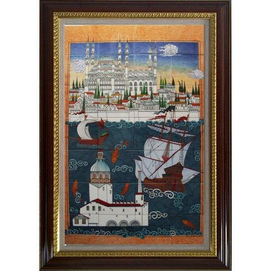 Armada Çini 80X140 cm Ed 683 İstanbul Sahnesi Çini Pano Duvar Panosu Fiyatı